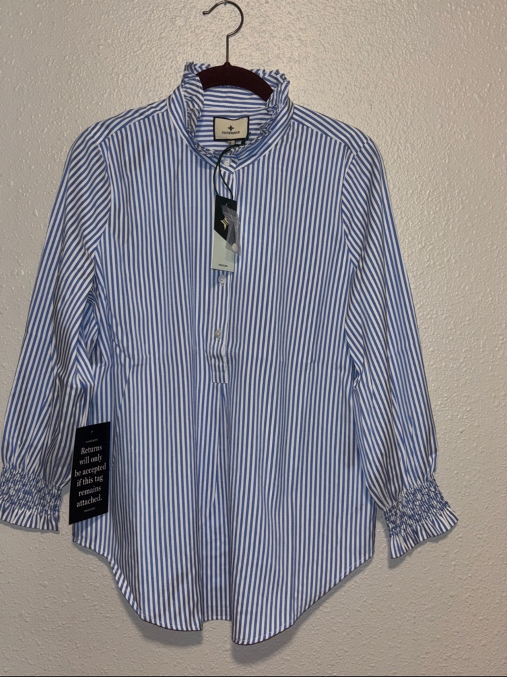 Tuckernuck Blue and White Striped Button-Down Shirt